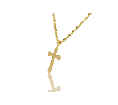 14K Dotted Crucifix Cross