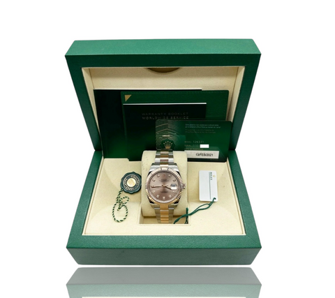 Rolex Datejust 41MM 2021 Sundust Diamond Dial 18K Rose Gold & Stainless