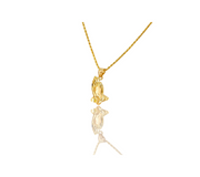 14K Yellow Diamond-Cut Prayer Hands