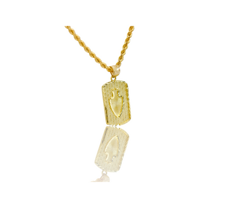 10K  Gold Dog-Tag Style w/ Arrow Head