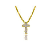 Thorns & Diamond Cross 18K Gold