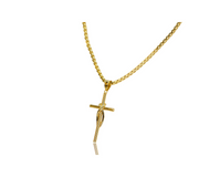 Classic Ribbon Cross in 14K Gold