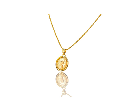 14K Yellow Small round Virgin Mary