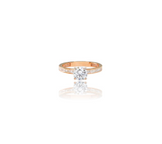 Invisible-Set Baguette Ring W/ Natural Solitaire