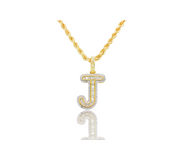 Diamond Baguette “J” Initial