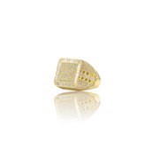 ARK Square Baguette Double Frame Signet Ring