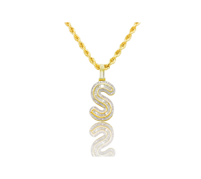 Diamond Baguette “S” Initial