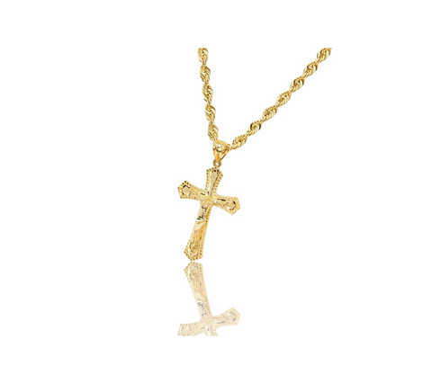 14K Dotted Crucifix Cross