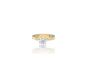 Invisible-Set Baguette Ring W/ Natural Solitaire