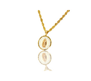 14K Diamond Cut Trio-Gold Lady of Guadalupe