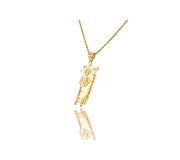 14K Two-tone YR Saint Jude w/ Sapphire