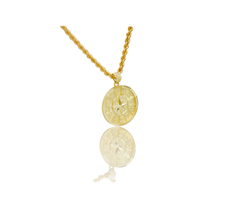10K Round Gold Compass