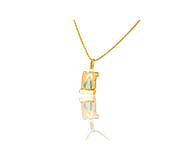 14K Realistic Virgin Mary Scroll Pendent