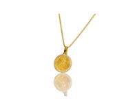 24K Bullion Round Pendant in 18K Diamond Bezel