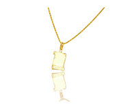 14K Realistic Virgin Mary Scroll Pendent