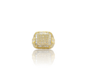 ARK Square Baguette Double Frame Signet Ring