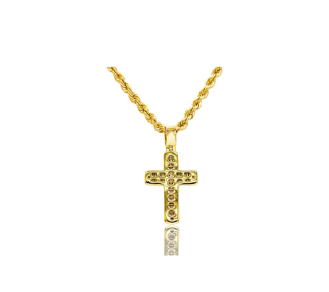 Invisible-Set Baguette Diamond Cross