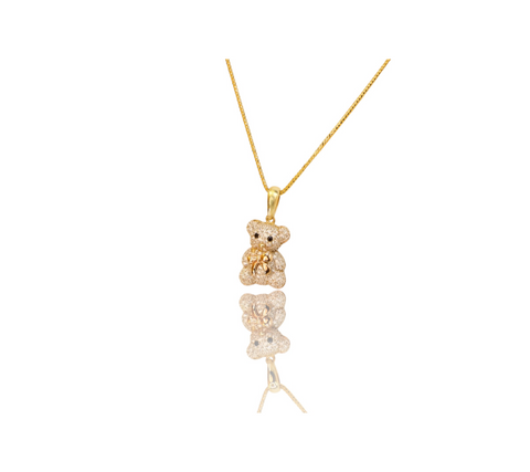 14K Two-Tone Mini Bear