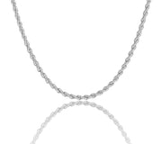 Light Diamond-Cut White Gold Rope