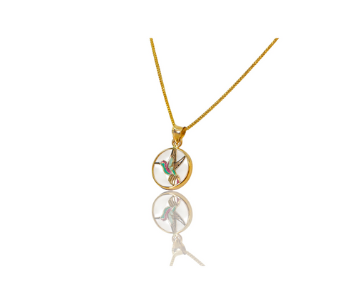 NEW 14k Colorful HummingBird