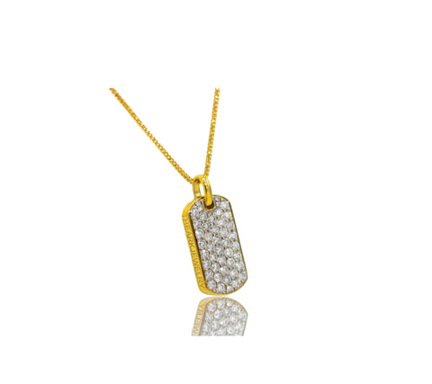 18K Signature ARK Two-Tone Diamond Tag