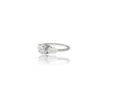 Round & Pear Diamond Ring