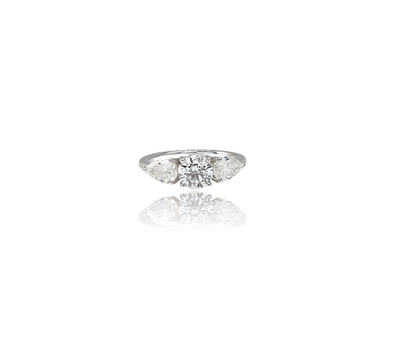 Round & Pear Diamond Ring