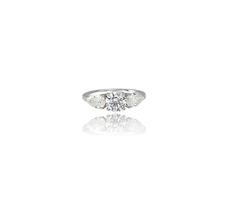 Round & Pear Diamond Ring