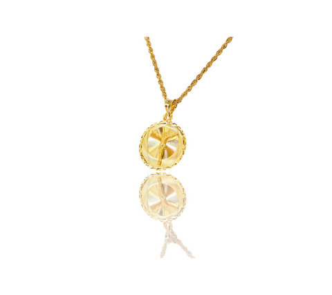 14K Trio-Gold Lady of Guadalupe & Crucifix (Double Sided)