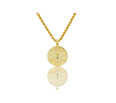 10K Round Gold Compass