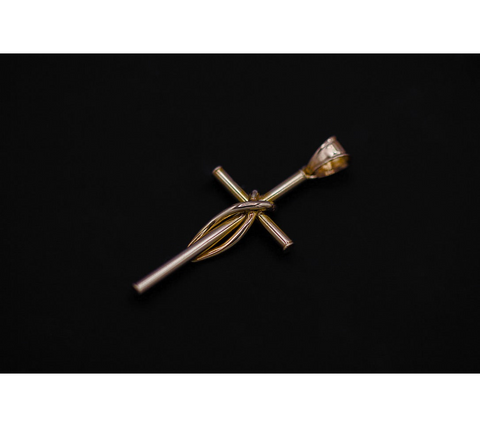 Classic Ribbon Cross in 14K Gold