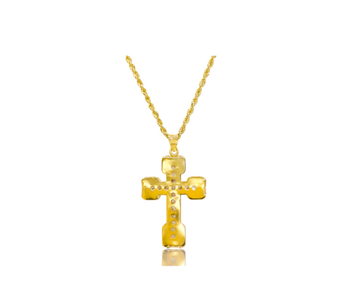 Trio-Color 18k Crucifix Cross