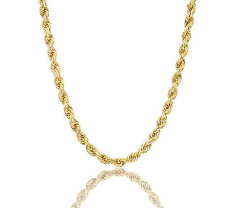 Light Diamond-Cut Yellow Gold Rope