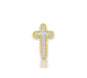 Thorns & Diamond Cross 18K Gold