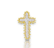 Thorns & Diamond Cross 18K Gold