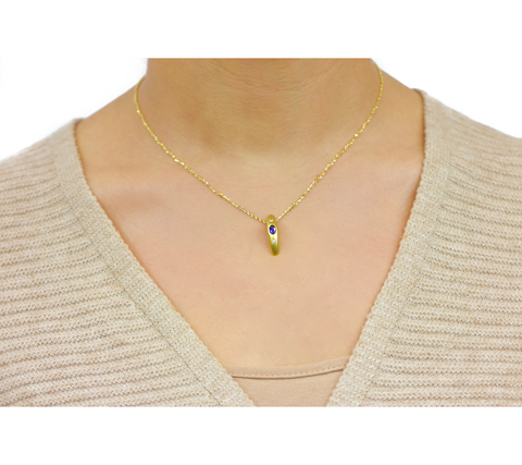 18K Gold & Sapphire Petite Pendant